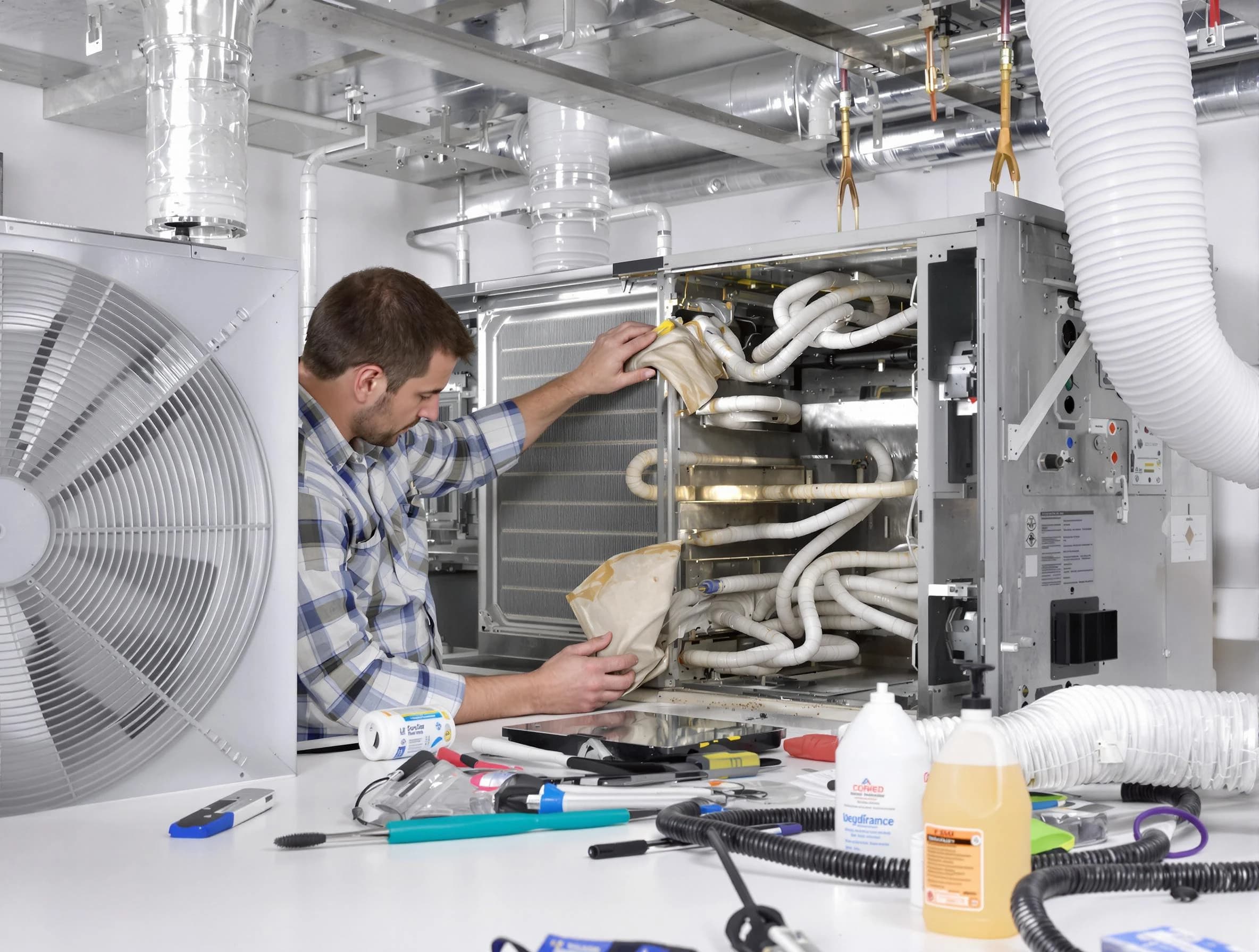 Montrose Air Duct Cleaning specialist performing precision AC coil cleaning in Montrose