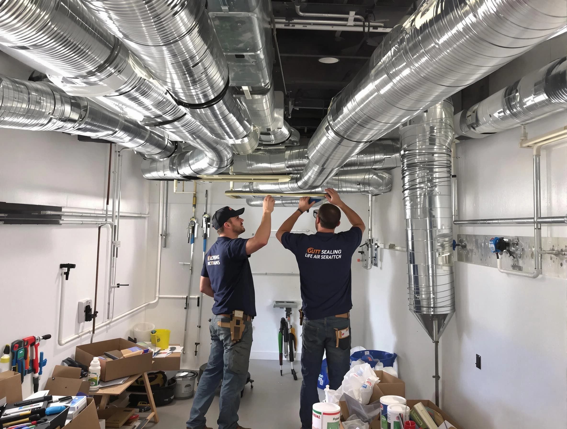 Montrose Air Duct Cleaning technician applying professional duct sealing solutions in Montrose