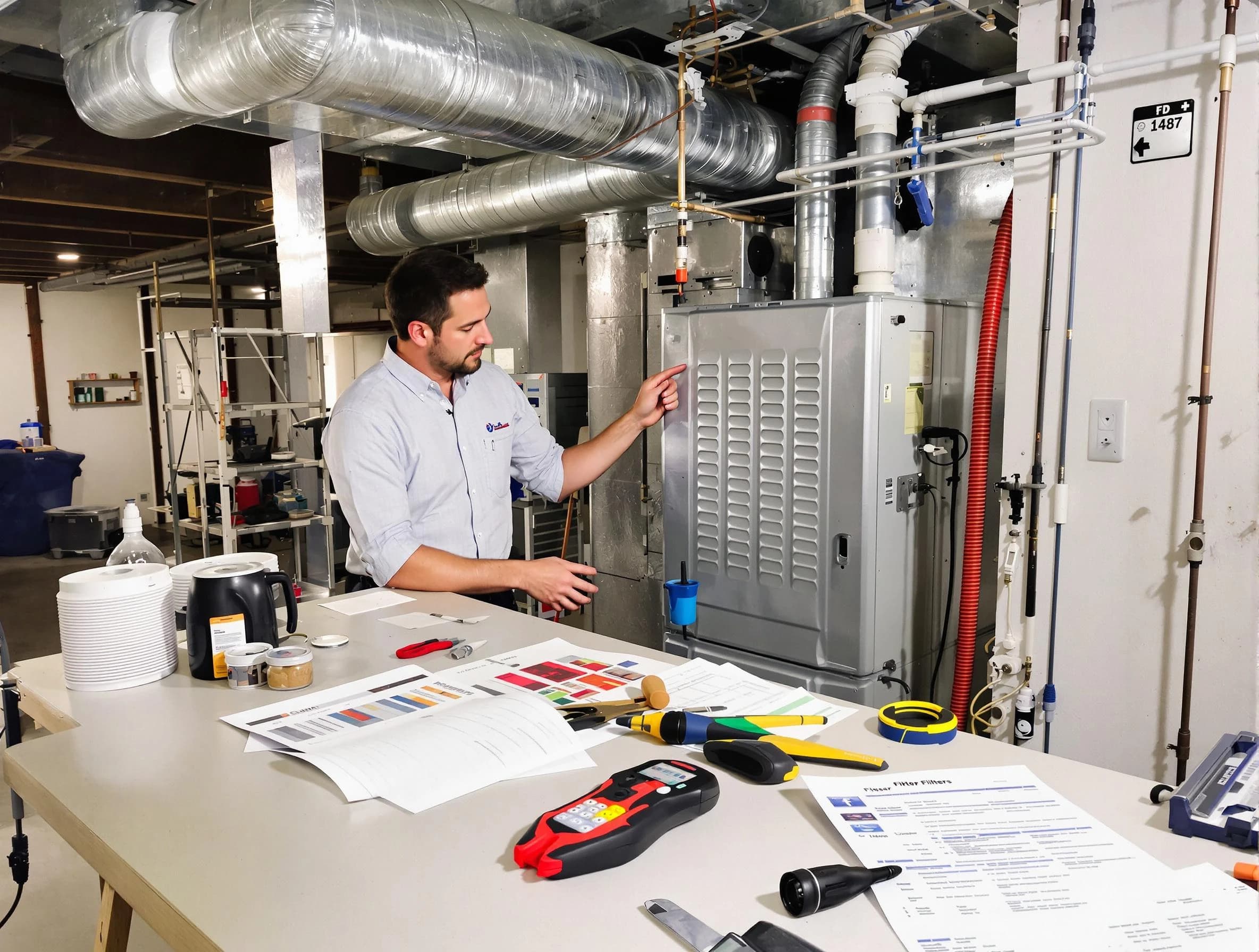 Montrose Air Duct Cleaning inspector conducting detailed filter system evaluation using professional diagnostic tools in Montrose