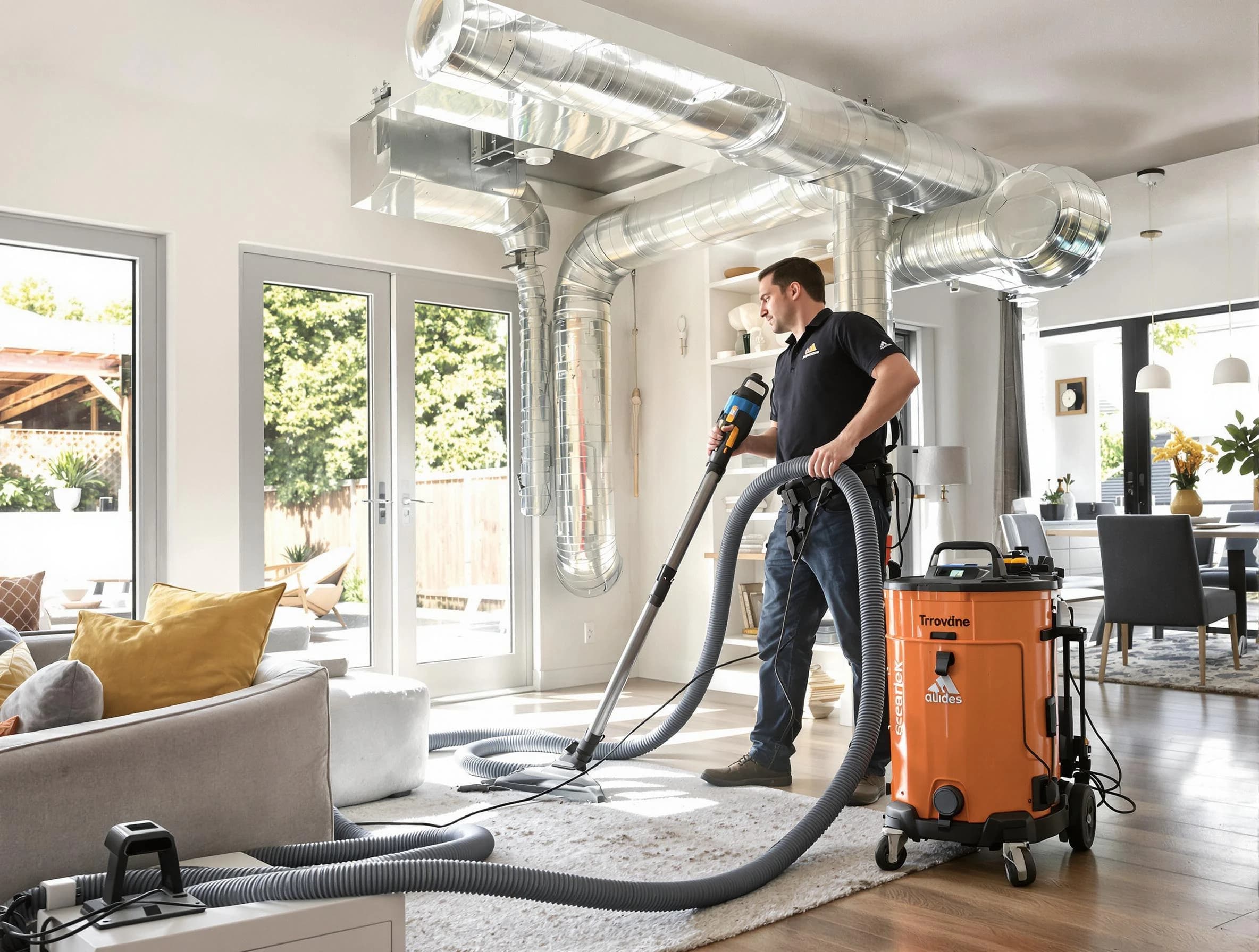 Montrose Air Duct Cleaning specialist performing thorough residential duct cleaning using advanced equipment in Montrose