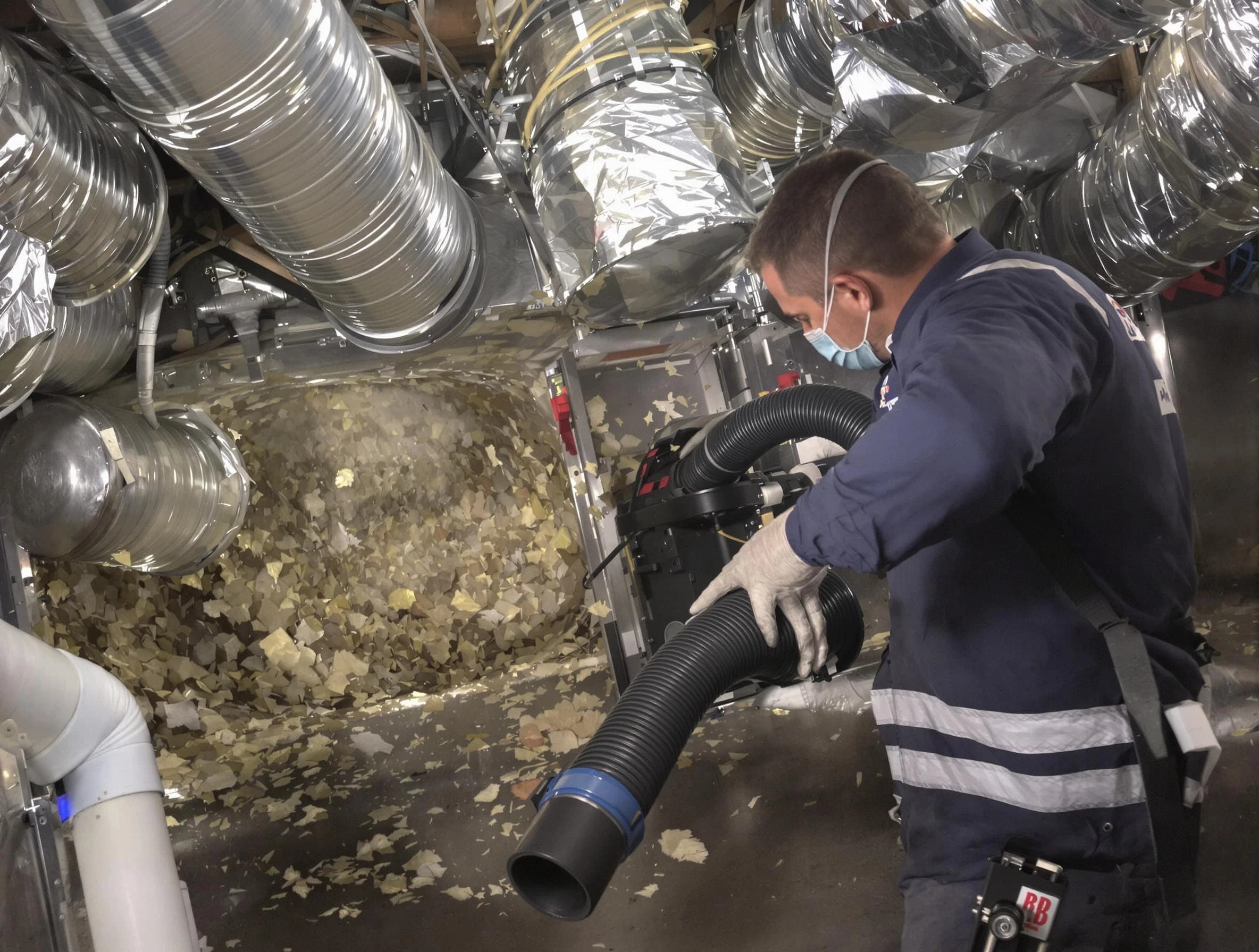 Montrose Air Duct Cleaning specialist operating negative pressure cleaning equipment for thorough duct maintenance in Montrose