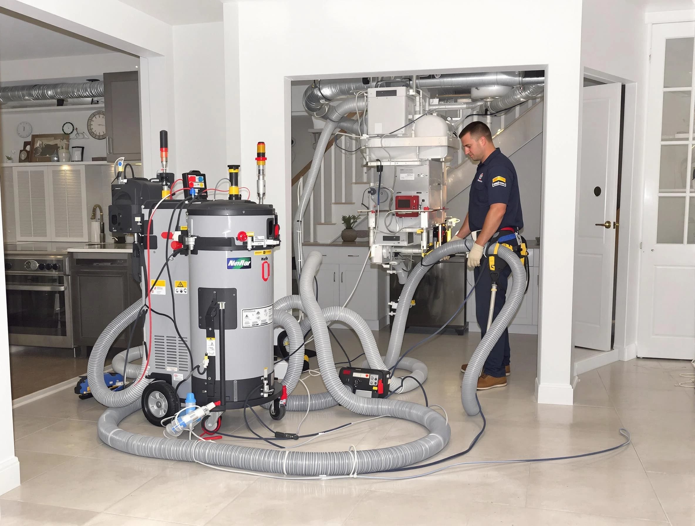 Montrose Air Duct Cleaning technician operating negative pressure cleaning equipment for thorough duct maintenance in Montrose