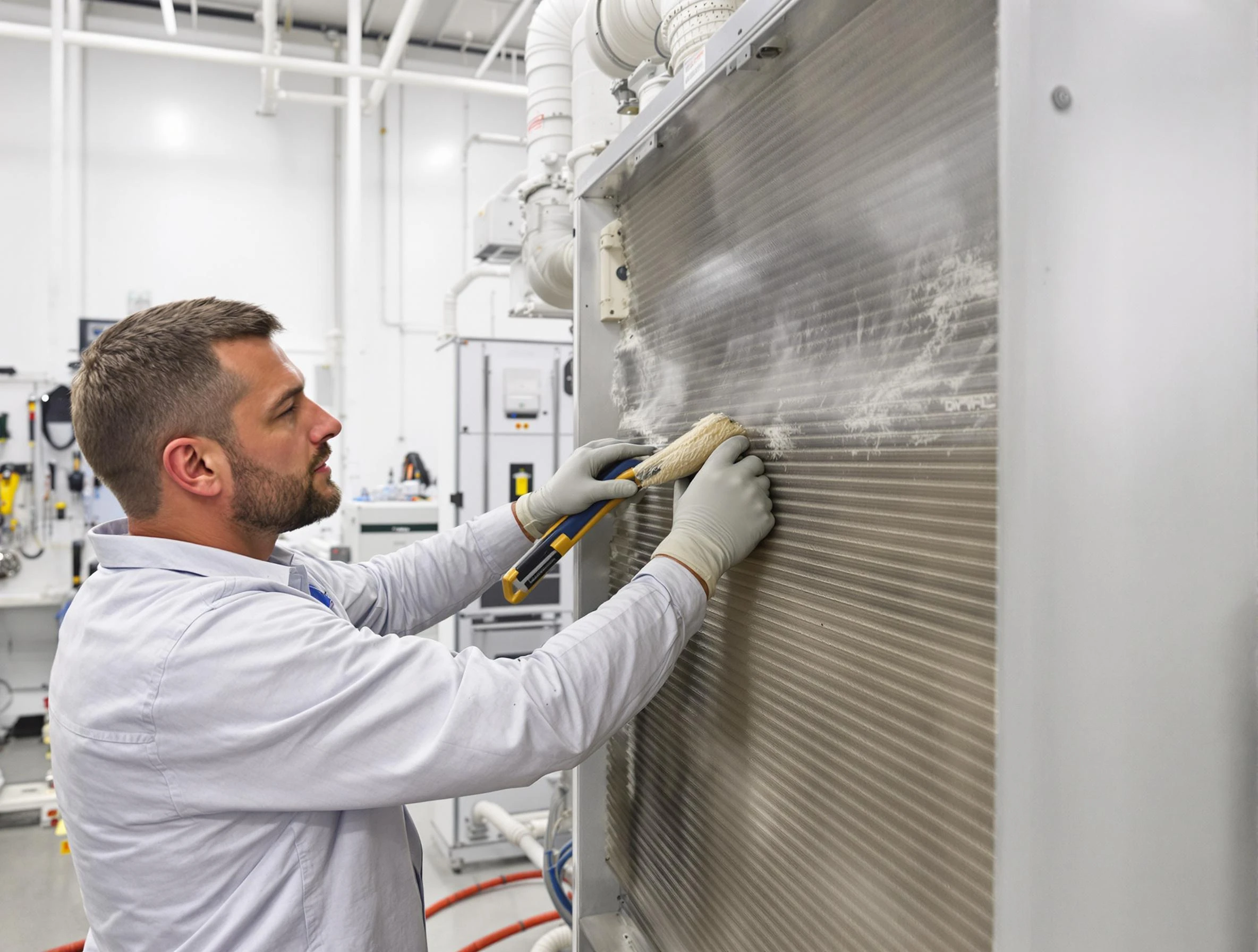 Montrose Air Duct Cleaning technician performing precision commercial coil cleaning at a Montrose business