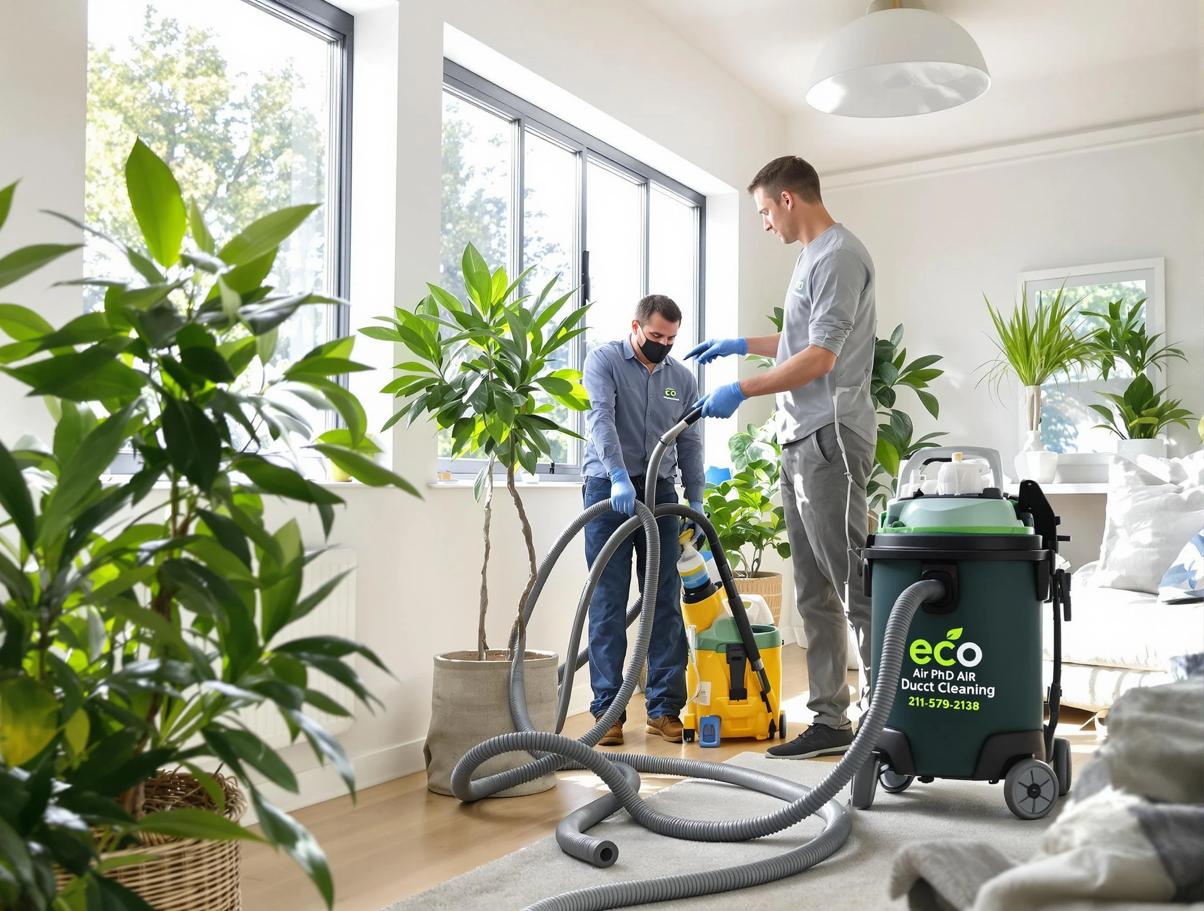 Montrose Air Duct Cleaning technician performing eco-friendly duct cleaning using sustainable methods in Montrose