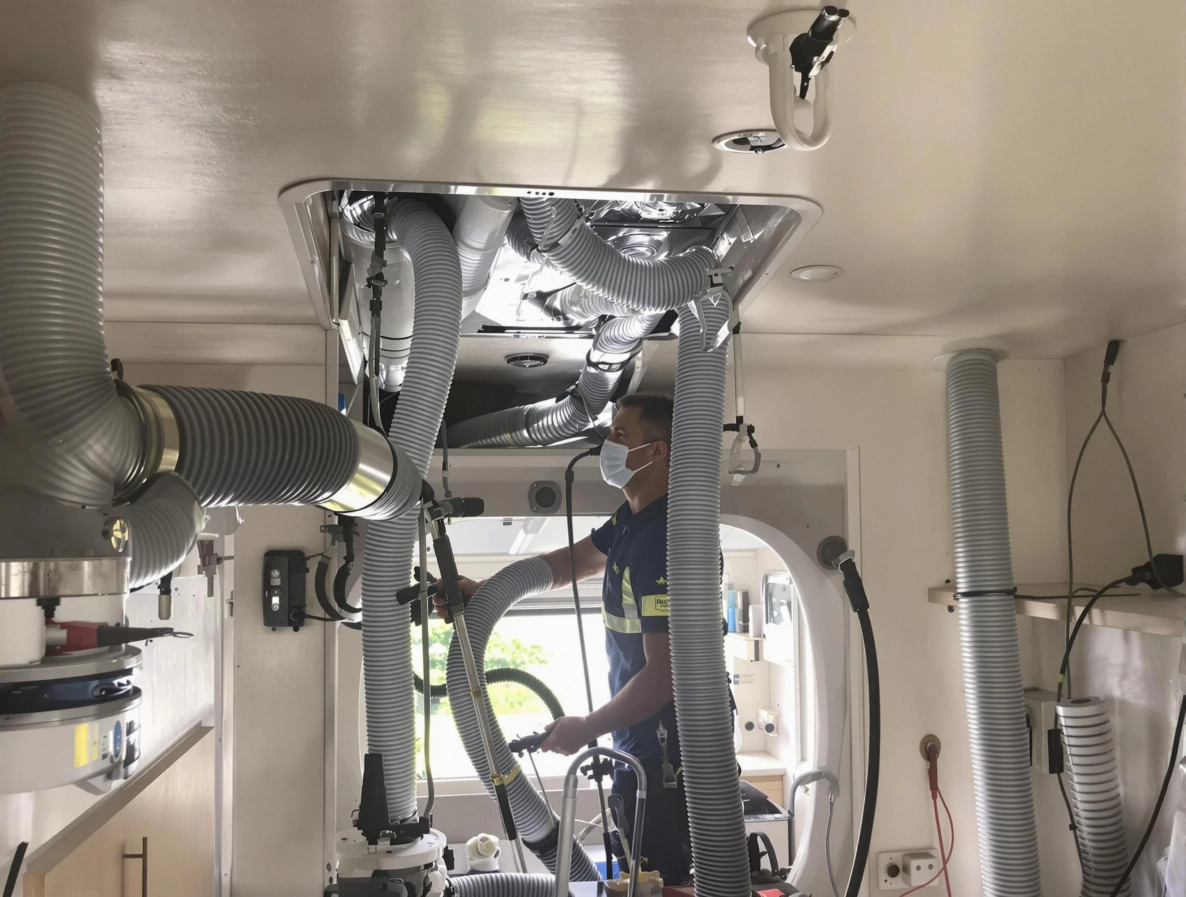 Montrose Air Duct Cleaning specialist performing precise mobile home duct cleaning in Montrose