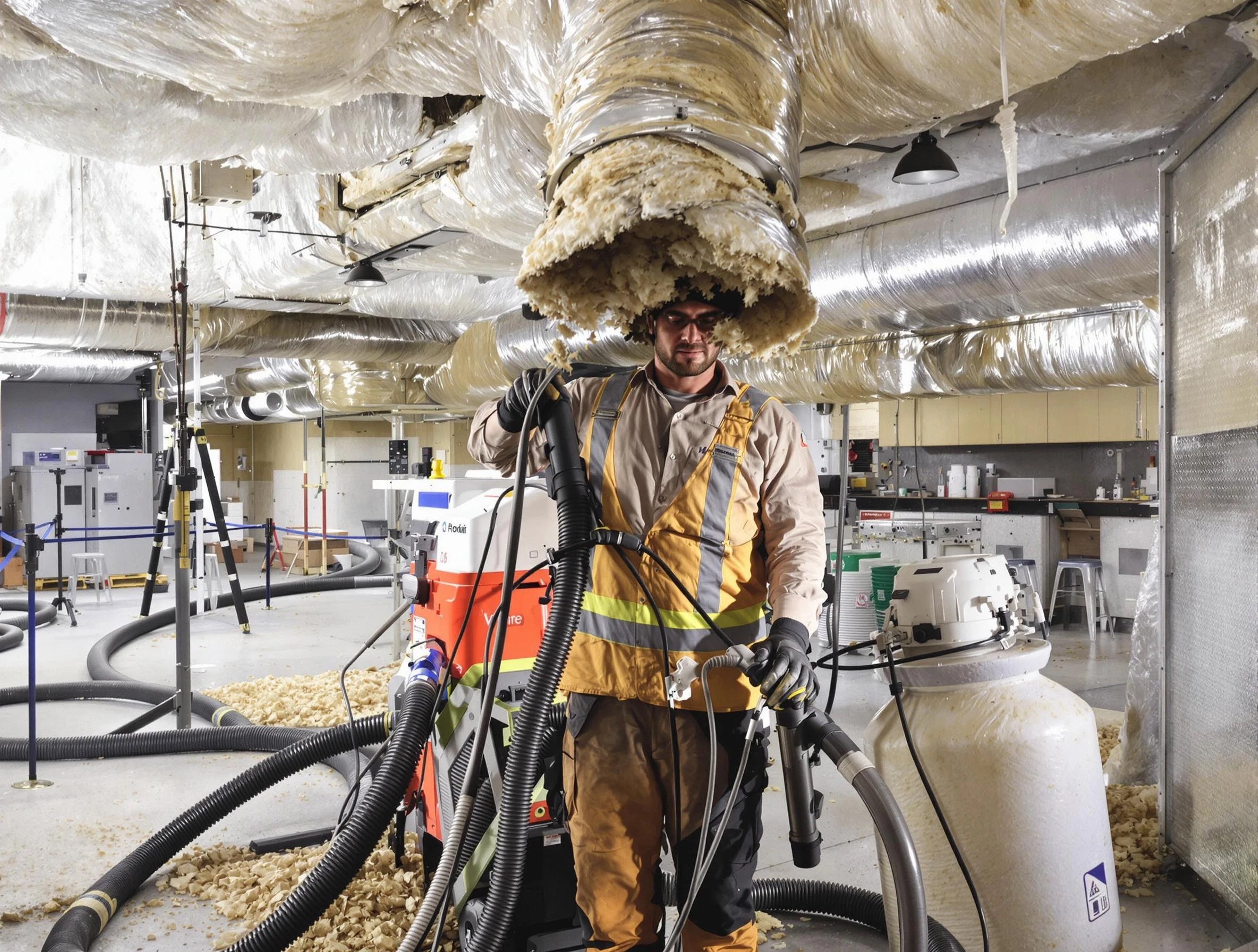 Professional vacuum insulation removal by Montrose Air Duct Cleaning expert in Montrose